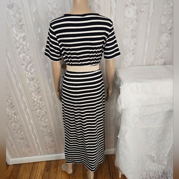 Tahari Black and White Striped Maxi Dress - Picture 6 of 7